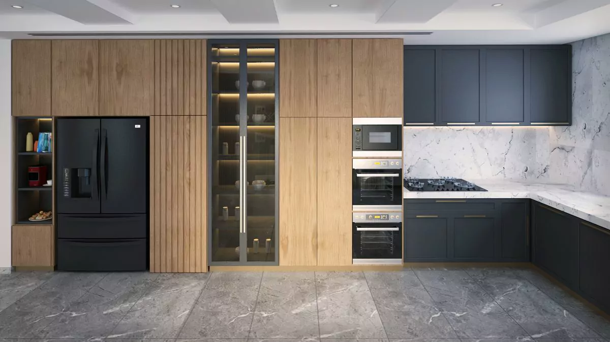 Helle Küche mit Holzfronten als Inspiration für eine individuelle Planung